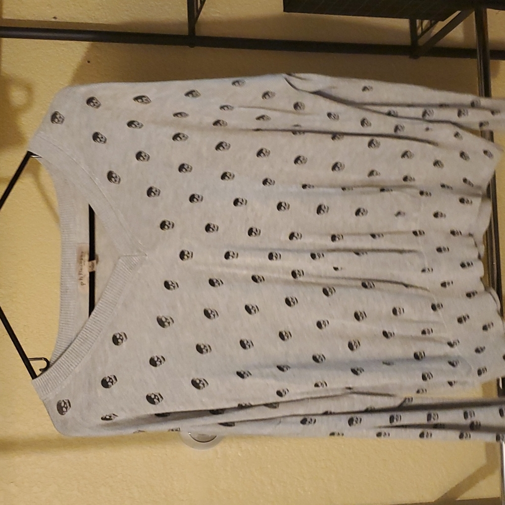 philosophy skull v-neck sweater